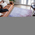 9' X 12' Purple And Lavender Abstract Washable Area Rug With UV Protection