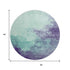 8' Aqua And Purple Abstract Washable Round Rug With UV Protection