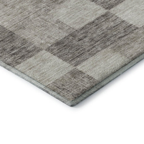 5' X 8' Beige And Taupe Geometric Washable Area Rug With UV Protection