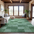 8' X 10' Green And Mint Green Geometric Washable Area Rug With UV Protection