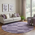 8' Purple And Lavender Geometric Washable Round Rug With UV Protection