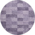 8' Purple And Lavender Geometric Washable Round Rug With UV Protection