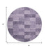 8' Purple And Lavender Geometric Washable Round Rug With UV Protection