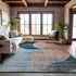 8' X 10' Rust Teal And Beige Geometric Washable Area Rug With UV Protection