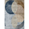 5' X 8' Sky Blue Brown And Beige Geometric Washable Area Rug With UV Protection