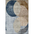 5' X 8' Sky Blue Brown And Beige Geometric Washable Area Rug With UV Protection