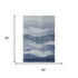 5' X 8' Blue And Sky Blue Abstract Washable Area Rug With UV Protection