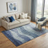 5' X 8' Blue And Sky Blue Abstract Washable Area Rug With UV Protection