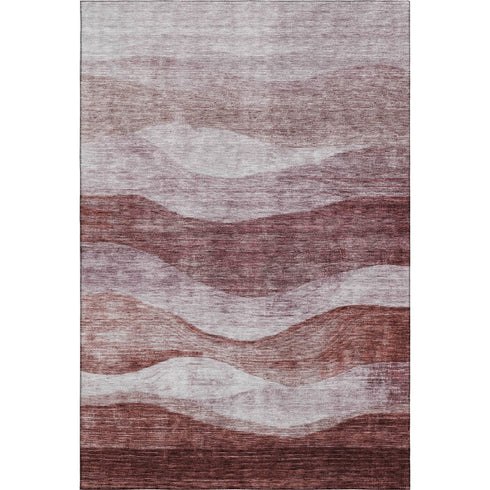 5' X 8' Blush And Pink Abstract Washable Area Rug With UV Protection