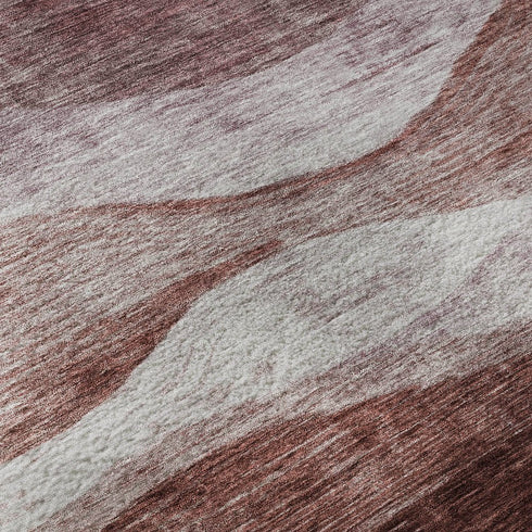 5' X 8' Blush And Pink Abstract Washable Area Rug With UV Protection