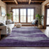8' X 10' Lavender And Lilac Abstract Washable Area Rug With UV Protection