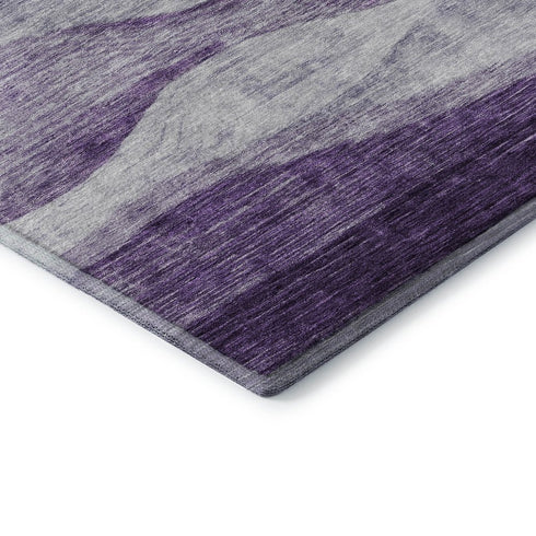 8' X 10' Lavender And Lilac Abstract Washable Area Rug With UV Protection