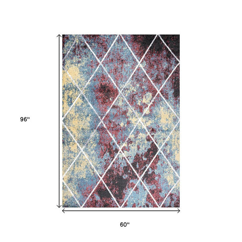 5' X 8' Diamond Area Rug