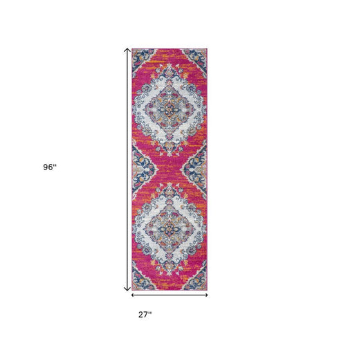 8' Medallion Runner Rug