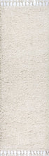 8' White Runner Rug With Fringe