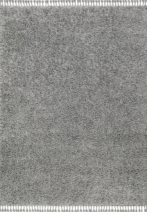 5' X 8' Charcoal Area Rug With Fringe