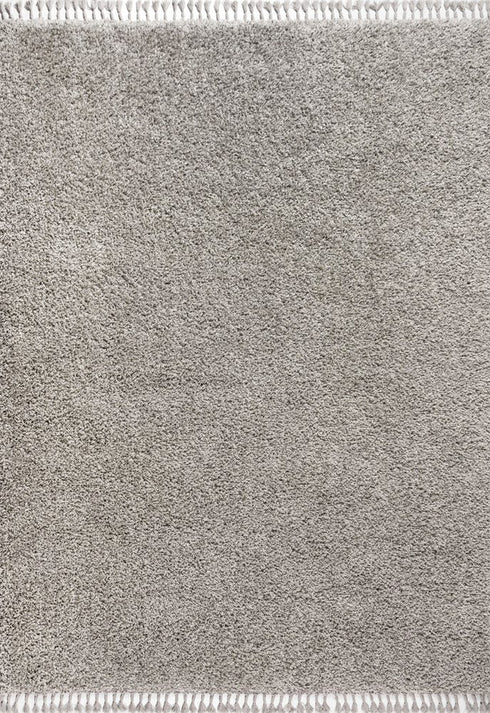 5' X 8' Gray Area Rug With Fringe