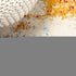 8' Blue Off White And Orange Abstract Runner Rug