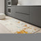 8' Blue Off White And Orange Abstract Runner Rug