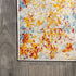 8' Blue Off White And Orange Abstract Runner Rug