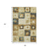 5' X 8' Beige Teal And Gold Geometric Washable Area Rug With UV Protection