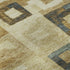 5' X 8' Beige Teal And Gold Geometric Washable Area Rug With UV Protection