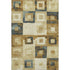 8' X 10' Beige Teal And Gold Geometric Washable Area Rug With UV Protection