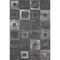 5' X 8' Black Silver And Gray Geometric Washable Area Rug With UV Protection