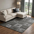 8' X 10' Black Silver And Gray Geometric Washable Area Rug With UV Protection
