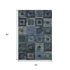 5' X 8' Blue And Green Geometric Washable Area Rug With UV Protection