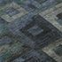 8' Blue And Green Geometric Washable Round Rug With UV Protection