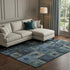 8' X 10' Blue And Green Geometric Washable Area Rug With UV Protection