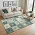 5' X 8' Green And Ivory Geometric Washable Area Rug With UV Protection