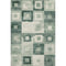 5' X 8' Green And Ivory Geometric Washable Area Rug With UV Protection