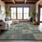 8' X 10' Sage Beige And Taupe Geometric Washable Area Rug With UV Protection