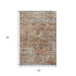 5' X 8' Coral Gray And Silver Floral Medallion Washable Area Rug With UV Protection