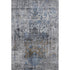 5' X 8' Blue Gray And Silver Floral Medallion Washable Area Rug With UV Protection
