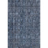 5' X 8' Blue And Charcoal Damask Washable Area Rug With UV Protection