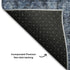 8' Blue And Charcoal Damask Washable Round Rug With UV Protection