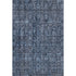 8' X 10' Blue And Charcoal Damask Washable Area Rug With UV Protection