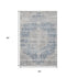 5' X 8' Blue And Beige Medallion Washable Area Rug With UV Protection