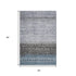 5' X 8' Blue Brown And Silver Geometric Washable Area Rug With UV Protection