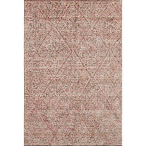 8' X 10' Pink And Beige Moroccan Washable Area Rug With UV Protection