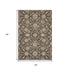 5' X 8' Chocolate Ivory And Gray Moroccan Washable Area Rug With UV Protection