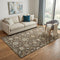 5' X 8' Chocolate Ivory And Gray Moroccan Washable Area Rug With UV Protection