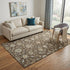 5' X 8' Chocolate Ivory And Gray Moroccan Washable Area Rug With UV Protection