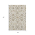5' X 8' Ivory Copper And Gray Moroccan Washable Area Rug With UV Protection
