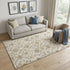 5' X 8' Ivory Copper And Gray Moroccan Washable Area Rug With UV Protection