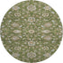 8' Olive Green Gray And Beige Moroccan Washable Round Rug With UV Protection
