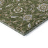 8' Olive Green Gray And Beige Moroccan Washable Round Rug With UV Protection